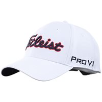 View Titleist Tour Performance 25 Golf Hat White/Navy/Red