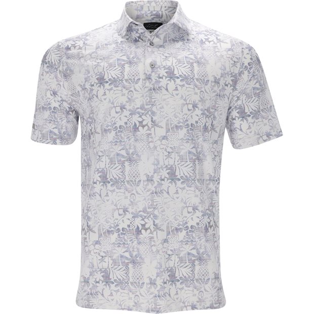 Greg Norman ML75 Stretch Mesh Pina Fiesta Polo Shirt - White - Size: XL