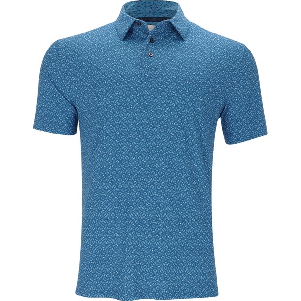 Ben Hogan Watercolor Medallion Print Polo Shirt - French Blue - Size: M