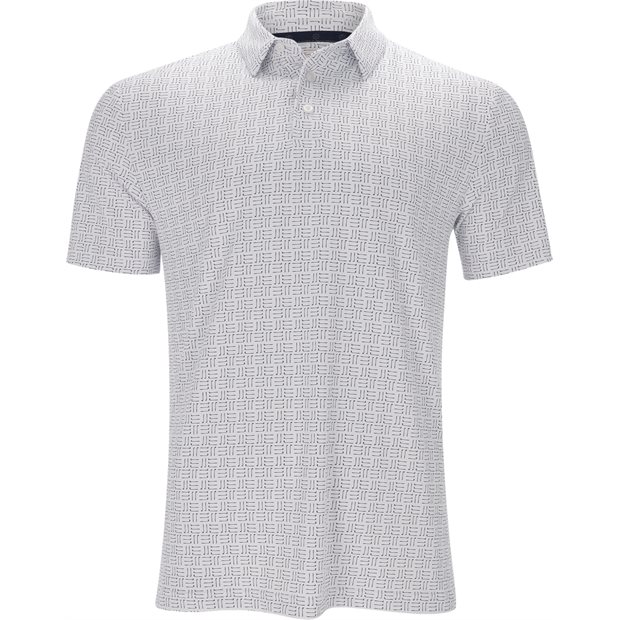 Ben Hogan Geo Printed Polo Shirt - Bright White - Size: 3XL