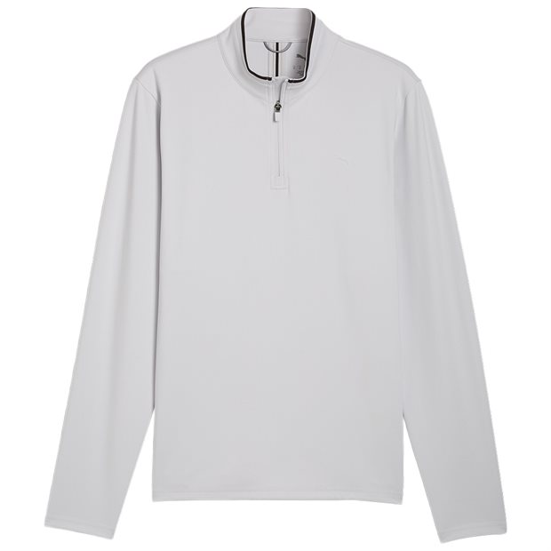 Puma CLOUDSPUN Tech 1/4 Zip 3D Logo Jacket - Platino Gray - Size: M