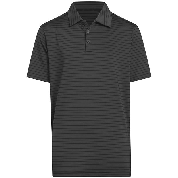 Adidas Youth Climacool Striped Junior Polo Shirt - Black - Size: M