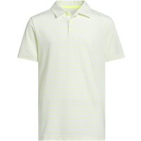 Adidas Youth Climacool Striped Junior Polo Shirt - Lemon/White - Size: L