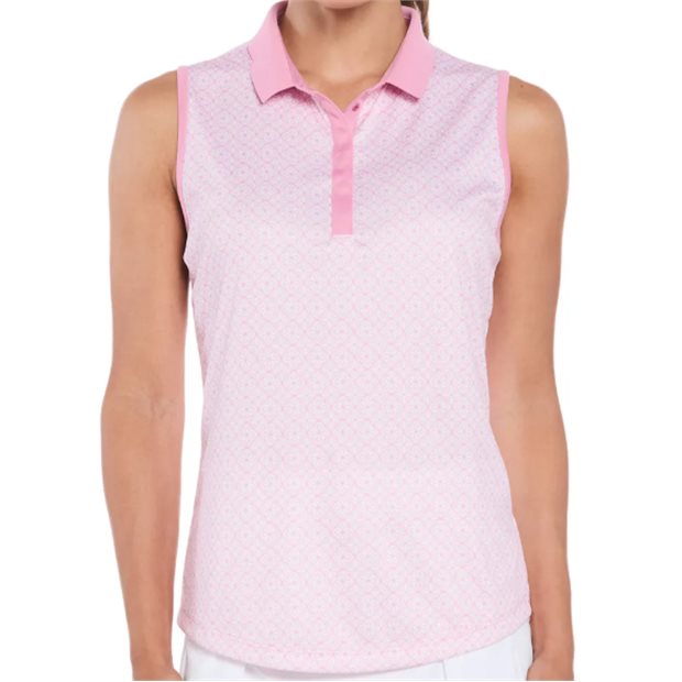 Ben Hogan Medallion Dot Geo Ladies Shirt - Orchid Smoke - Size: M