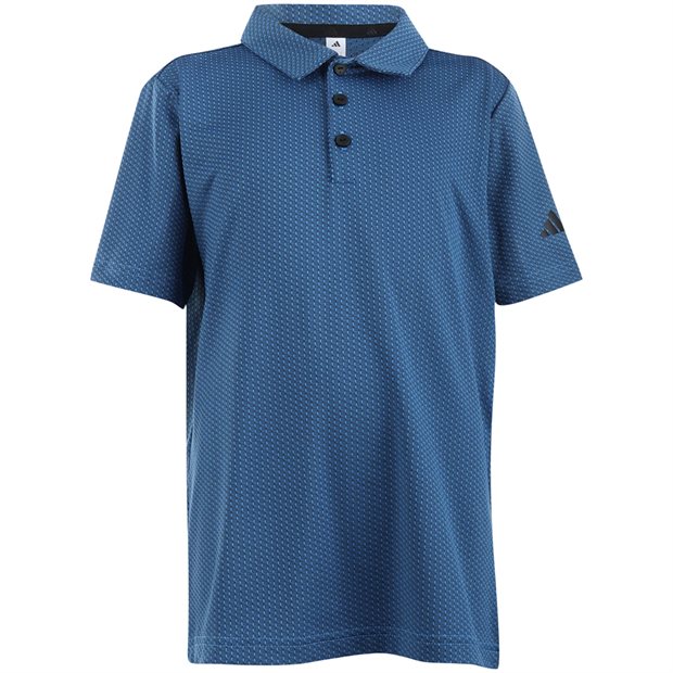 Adidas Youth Boys Textured Junior Polo Shirt - Lucid Ray Blue - Size: S