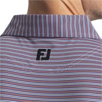 FootJoy Horizon Stripe Previous Season Apparel Style Polo Shirt - White/Black/Vivid Violet - Size: XL
