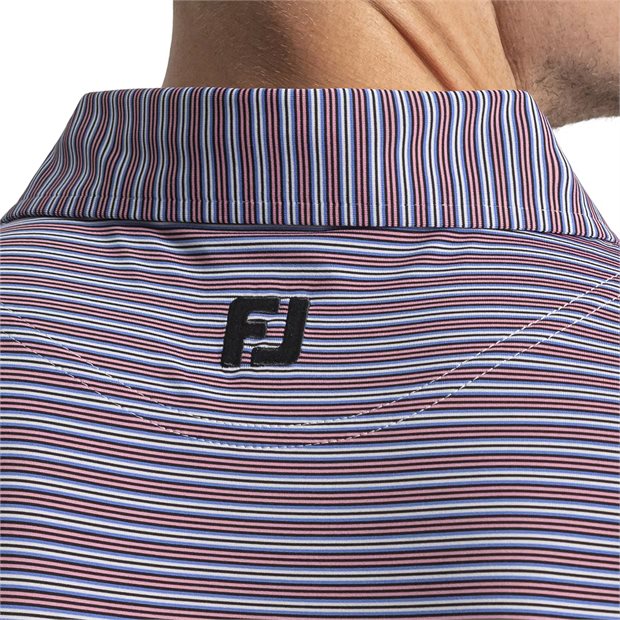 FootJoy Horizon Stripe Previous Season Apparel Style Polo Shirt - White/Black/Vivid Violet - Size: XL