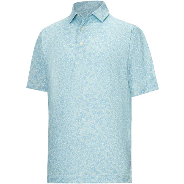 FootJoy Multi Floral Lisle Polo Shirt - White/Floral - Size: L