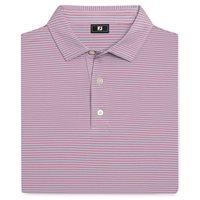 View FootJoy Heather Feeder Stripe Lisle Shirt Blue Breeze/Orchid Smoke