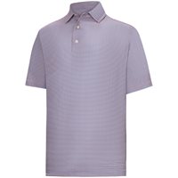 View FootJoy Heather Feeder Stripe Lisle Shirt Heather Riviera Blue/Peach