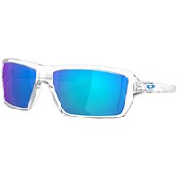 View Oakley Cables Sunglasses Polsihed Clear/Prizm Sapphire