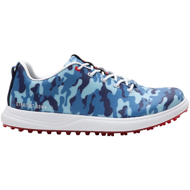 Straight Down Defender Spikeless Golf Shoes - Camo Ocean - Size: 9 M