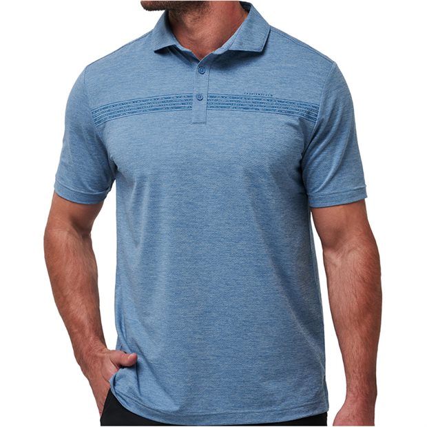 TravisMathew Heather Pro Polo Shirt - Light Teal - Size: S