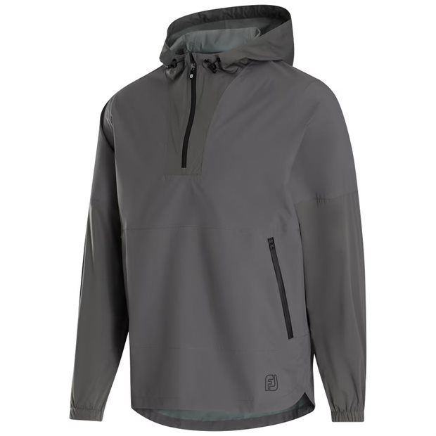 FootJoy Hydrolite X Hoodie Short Sleeve Rain Shirt - Charcoal - Size: L