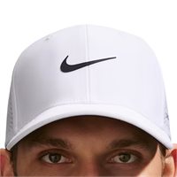 View Nike DriFIT ADV Rise SwooshFlex Structured Golf Hat White/Anthracite/Black