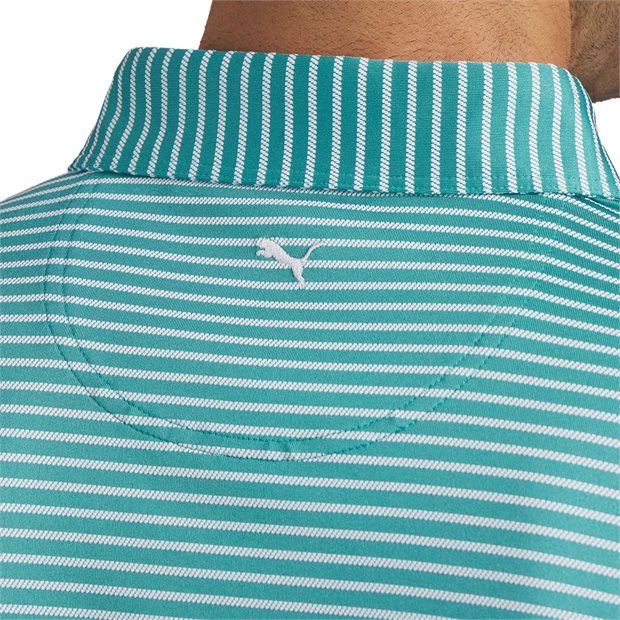 Puma Brrr Stripe Polo Shirt - Mint Tea/White Glow - Size: S