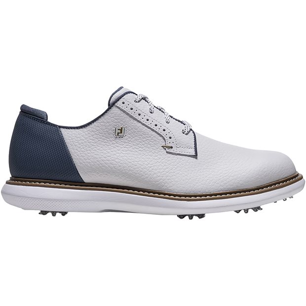 FootJoy Traditions Diamond Grid Blucher Golf Shoes - 57995 - White/Indigo/Navy - Size: 10 W