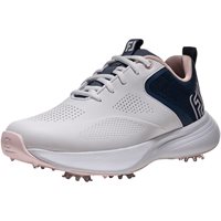 View FootJoy Qualifier Golf Shoe White/Pink Frost/Windward Blue
