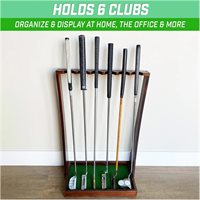 View Go Sports Premium Wooden Putter Stand Home/Office Brown