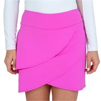 View IBKUL Solid Layered 17.5" Skort Hot Pink