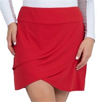 View IBKUL Solid Layered 17.5" Skort Red
