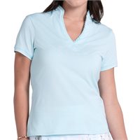 Lucky In Love Placket Mock Neck