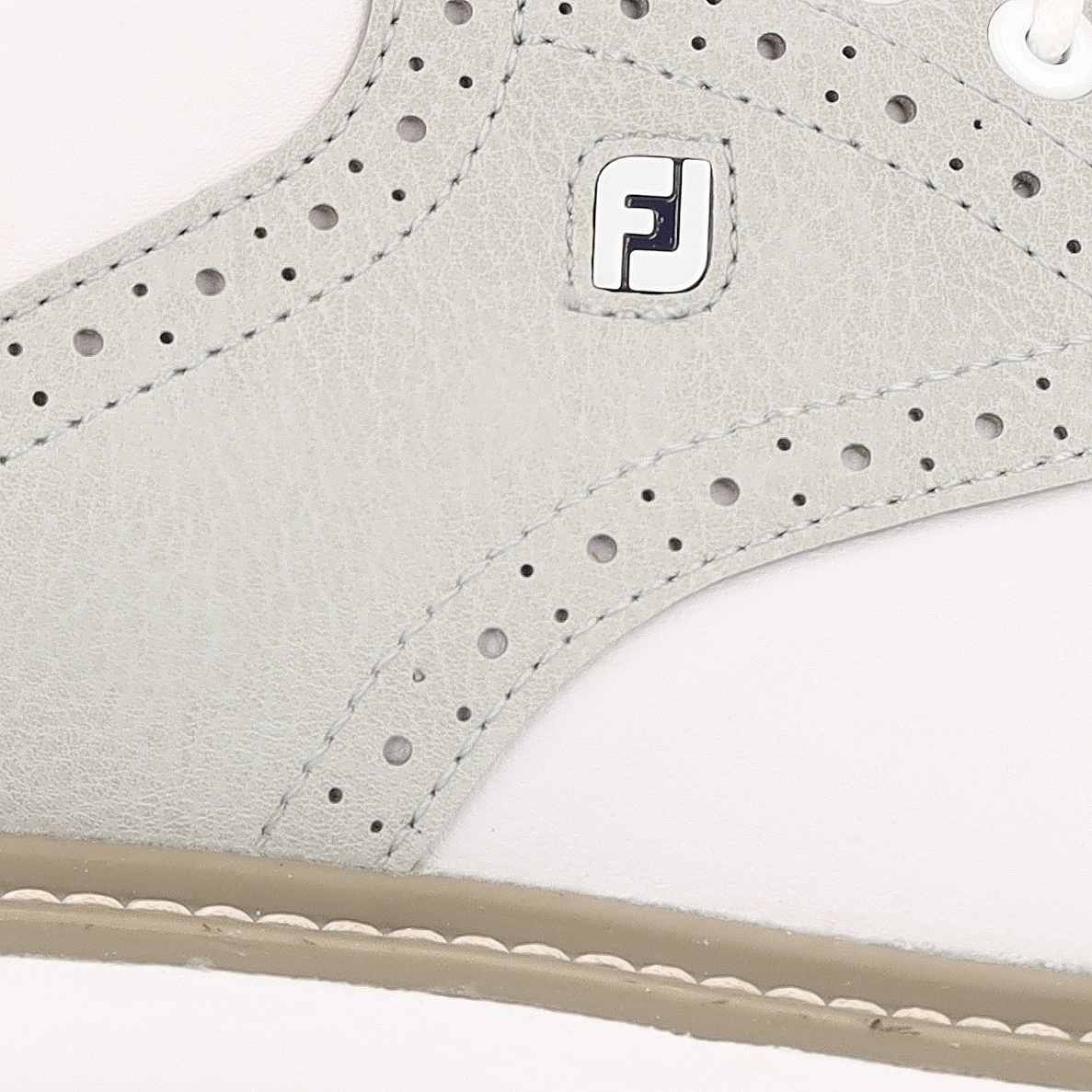 FootJoy FJ Traditions 57957 White/Grey/White Men Golf Shoe - Picture 16 of 16