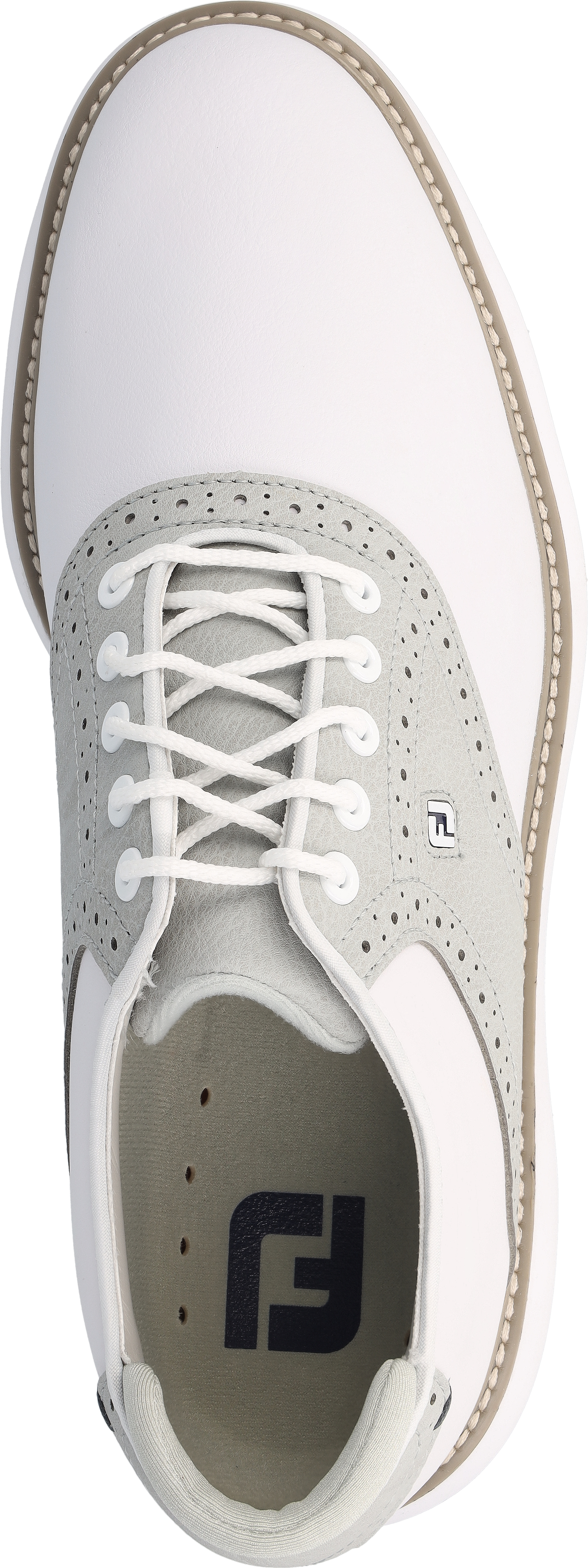 FootJoy FJ Traditions 57957 White/Grey/White Men Golf Shoe - Picture 13 of 16