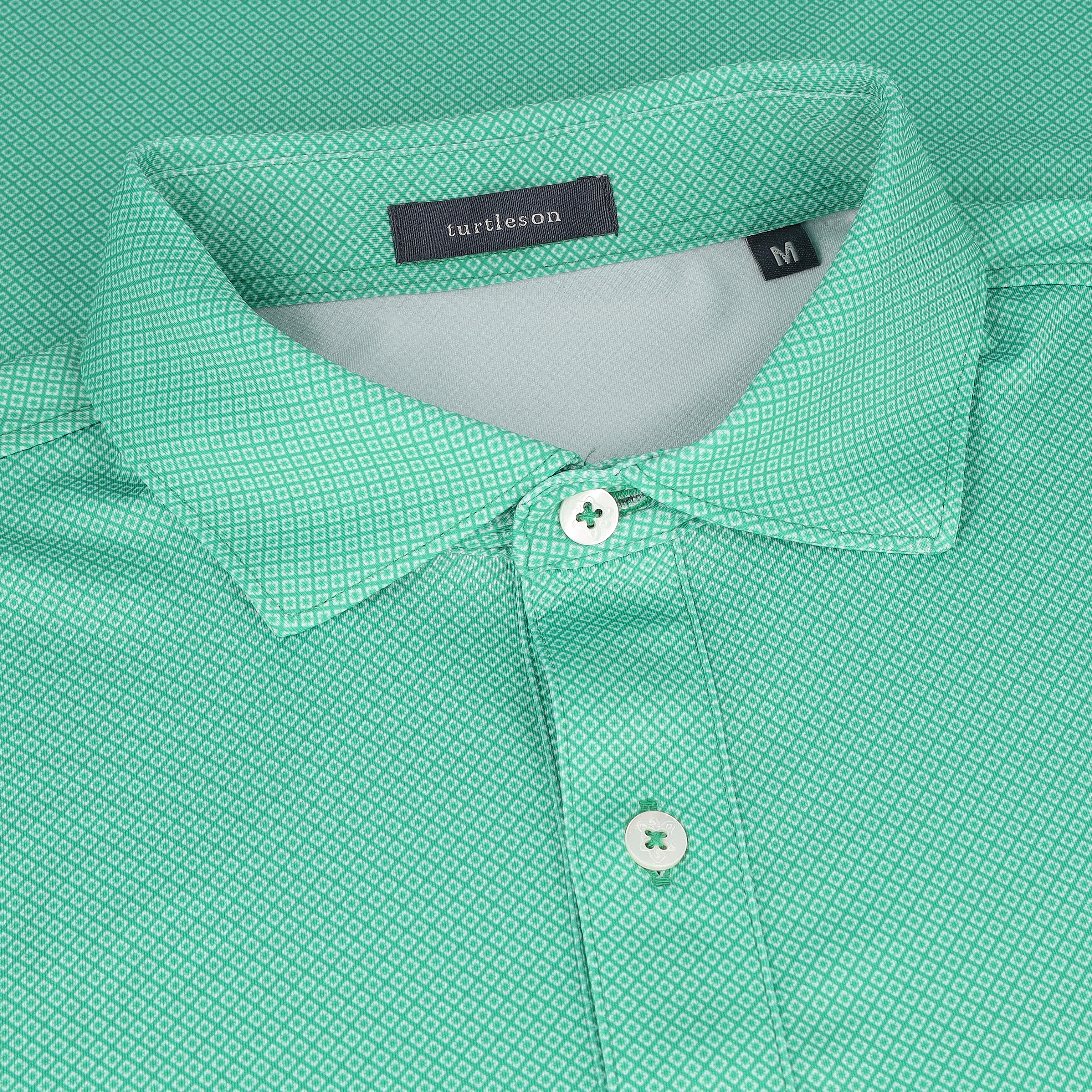 Turtleson Clarence Mini Diamond Jacquard Performance Polo Golf Shirt Herren - Bild 4 von 10