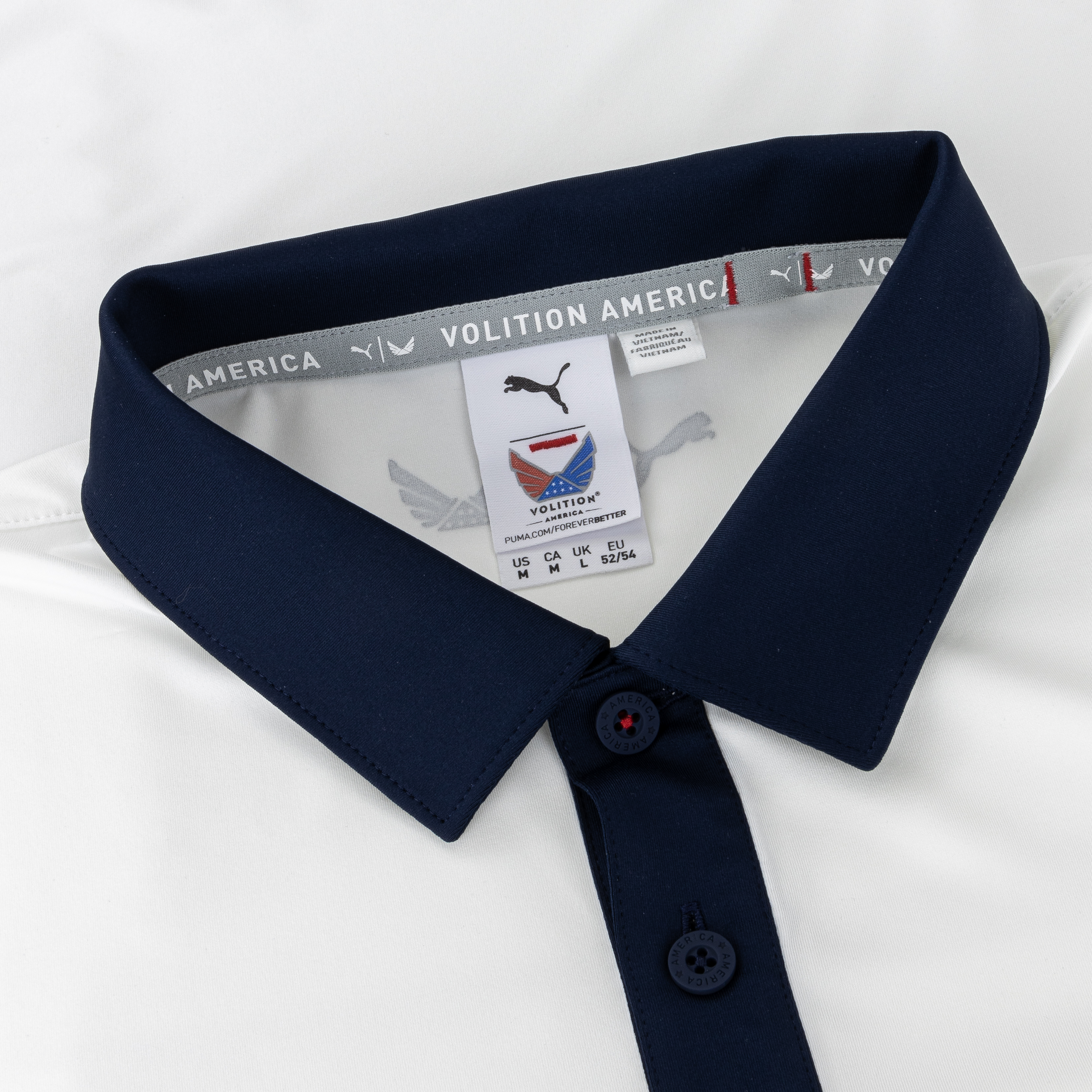 Camisa Blazer Puma Volition Stars & Bars Blanco Brillante/Azul Marino Hombre - Imagen 10 de 10