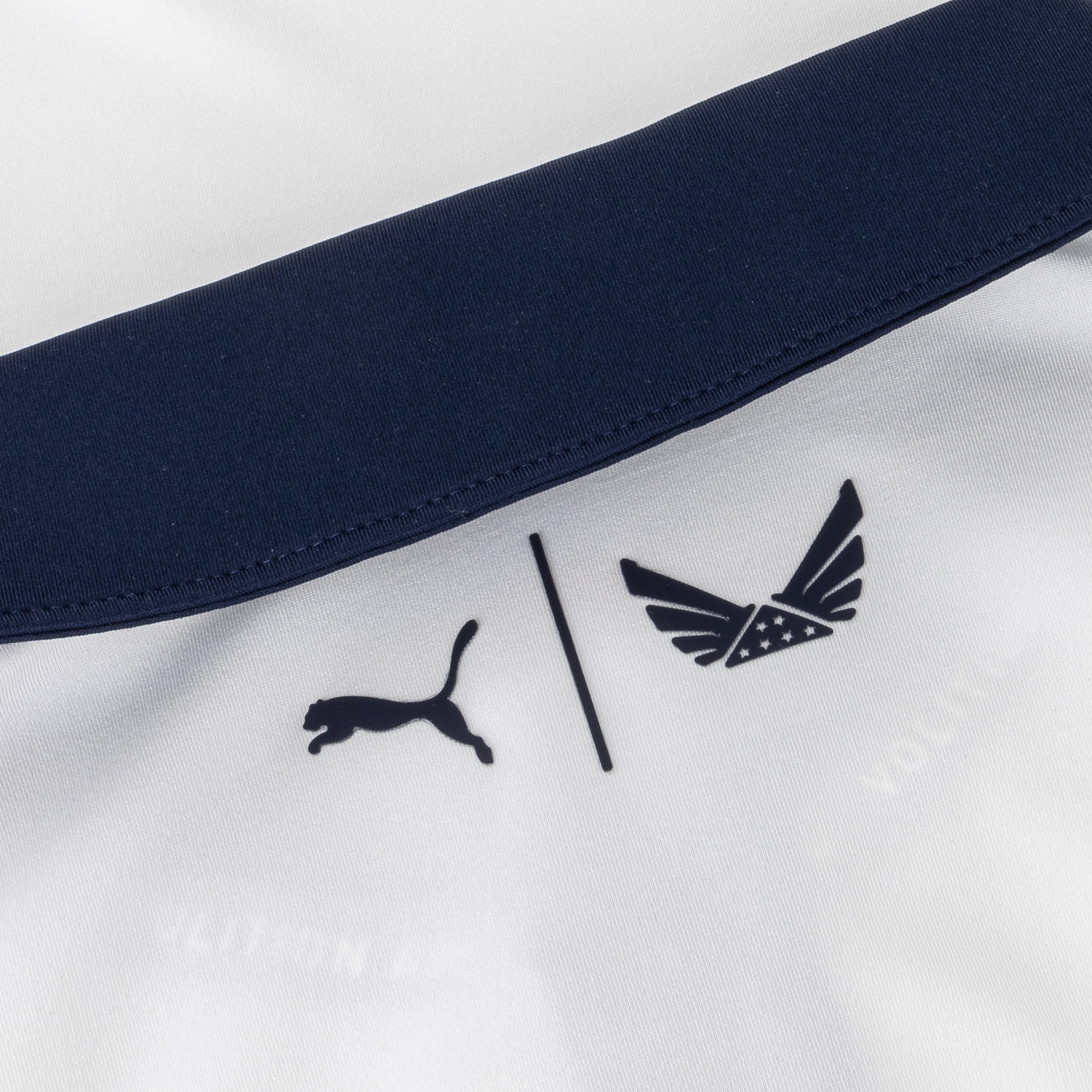 Camisa Blazer Puma Volition Stars & Bars Blanco Brillante/Azul Marino Hombre - Imagen 9 de 10