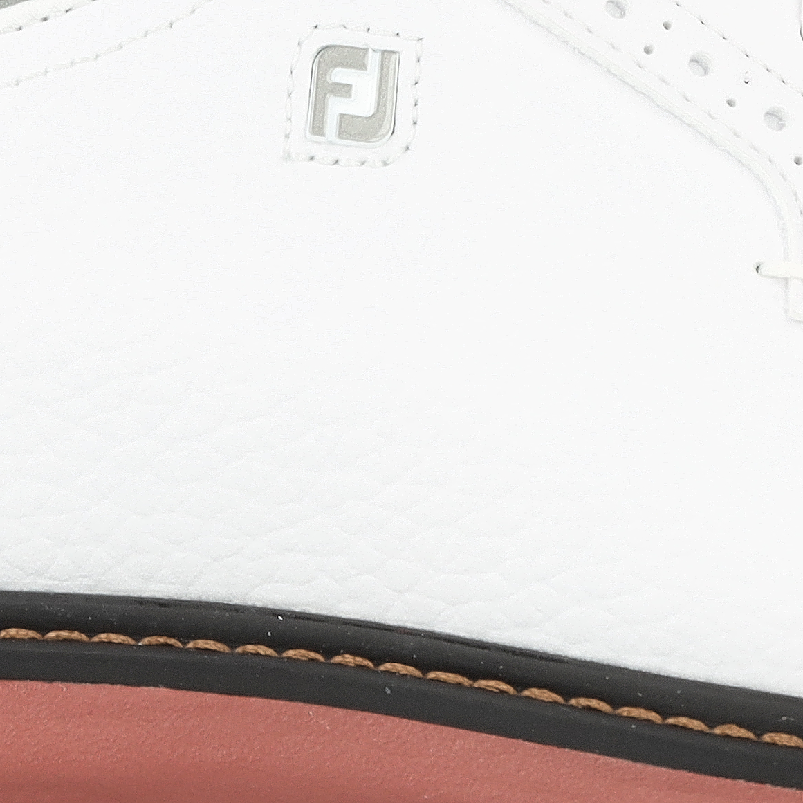 FootJoy Traditions Blucher 57946 White/Brick Men Golf Shoe - Picture 16 of 16