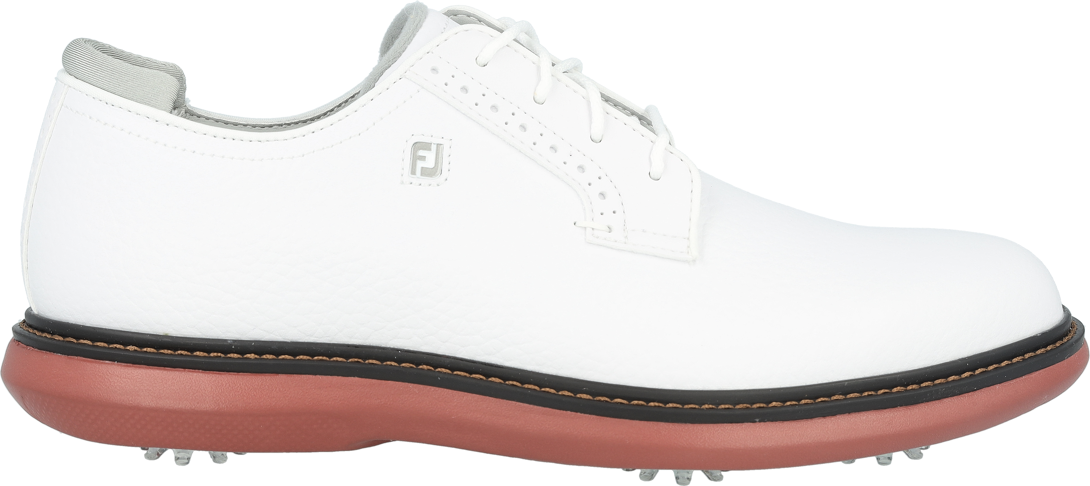FootJoy Traditions Blucher 57946 White/Brick Men Golf Shoe - Picture 9 of 16