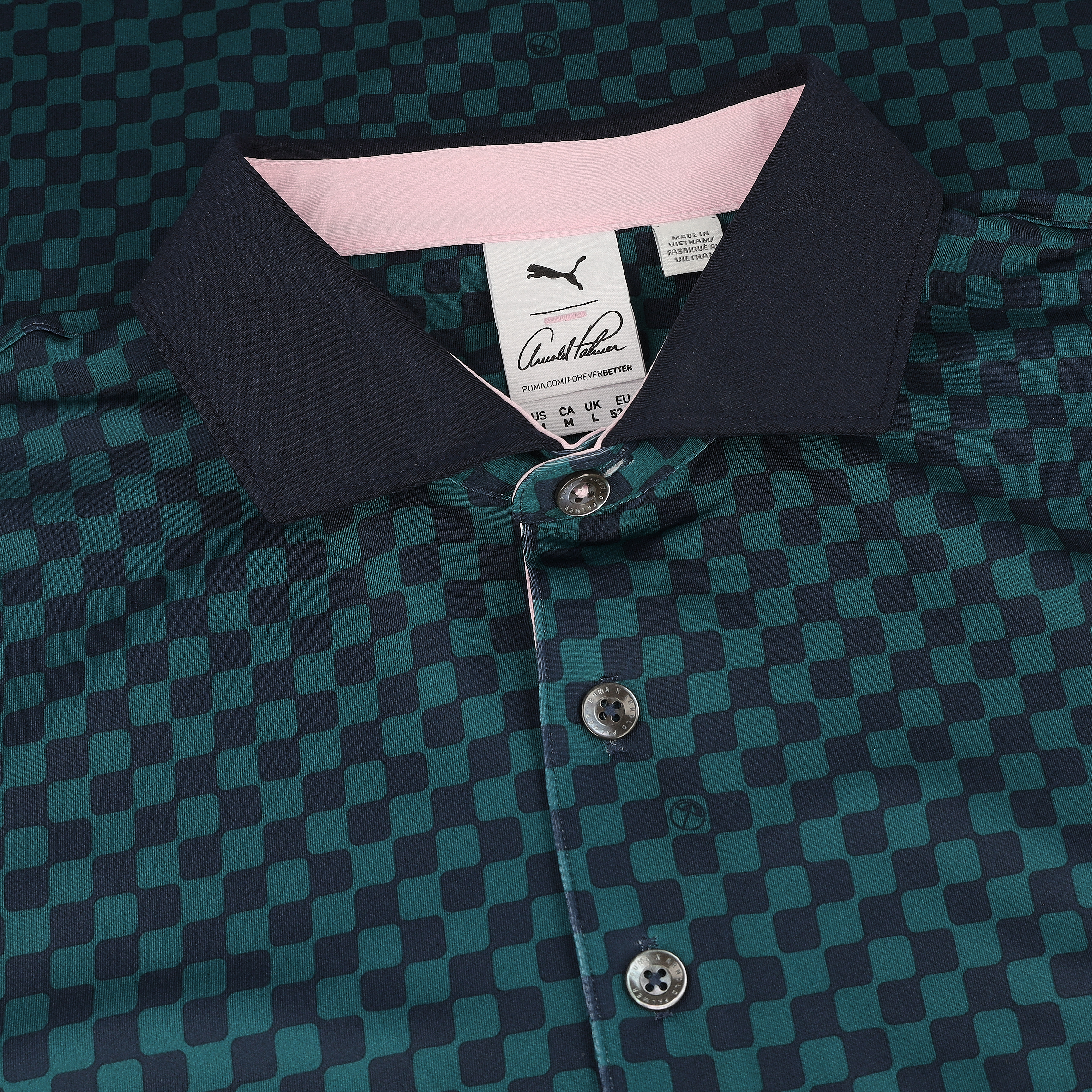 Puma Puma X AP Mattr Checkered Cold Green/Deep Navy Shirt Men XXL - Bild 5 von 5