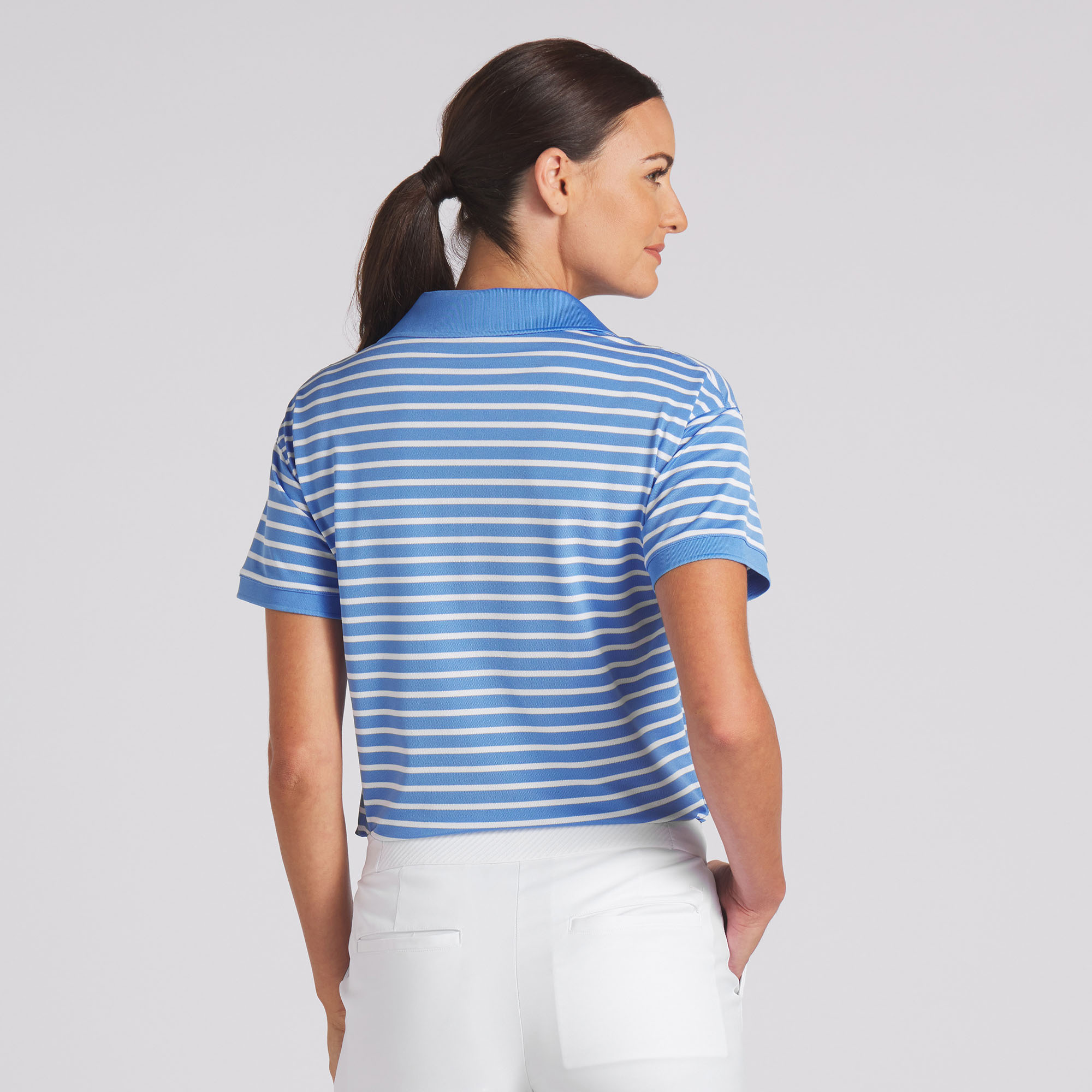 Puma EveryDay Stripe Pique Blue Skies/White Glow Shirt Damen - Bild 22 von 33