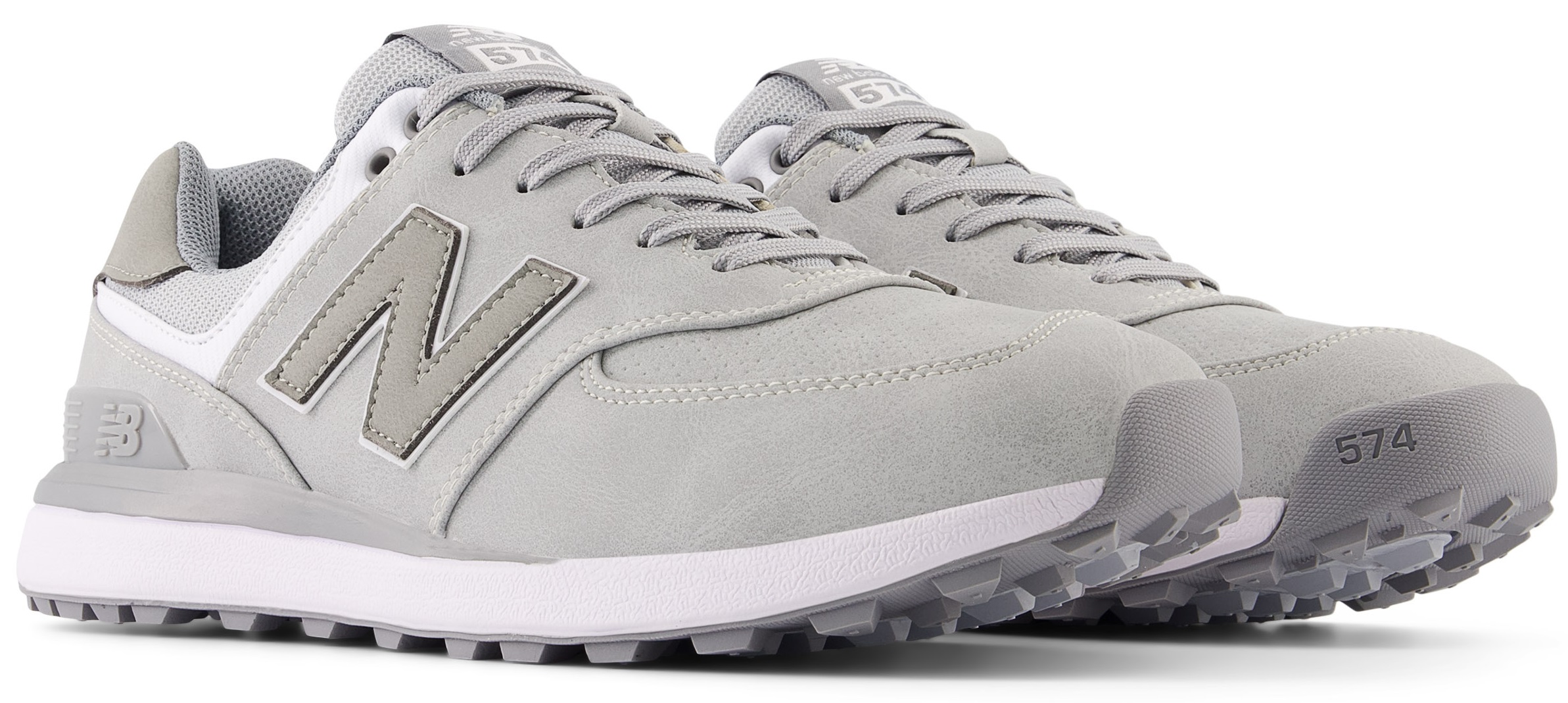 New Balance 574 Greens V2 MG574LG Light Grey Men Spikeless Golf Shoes