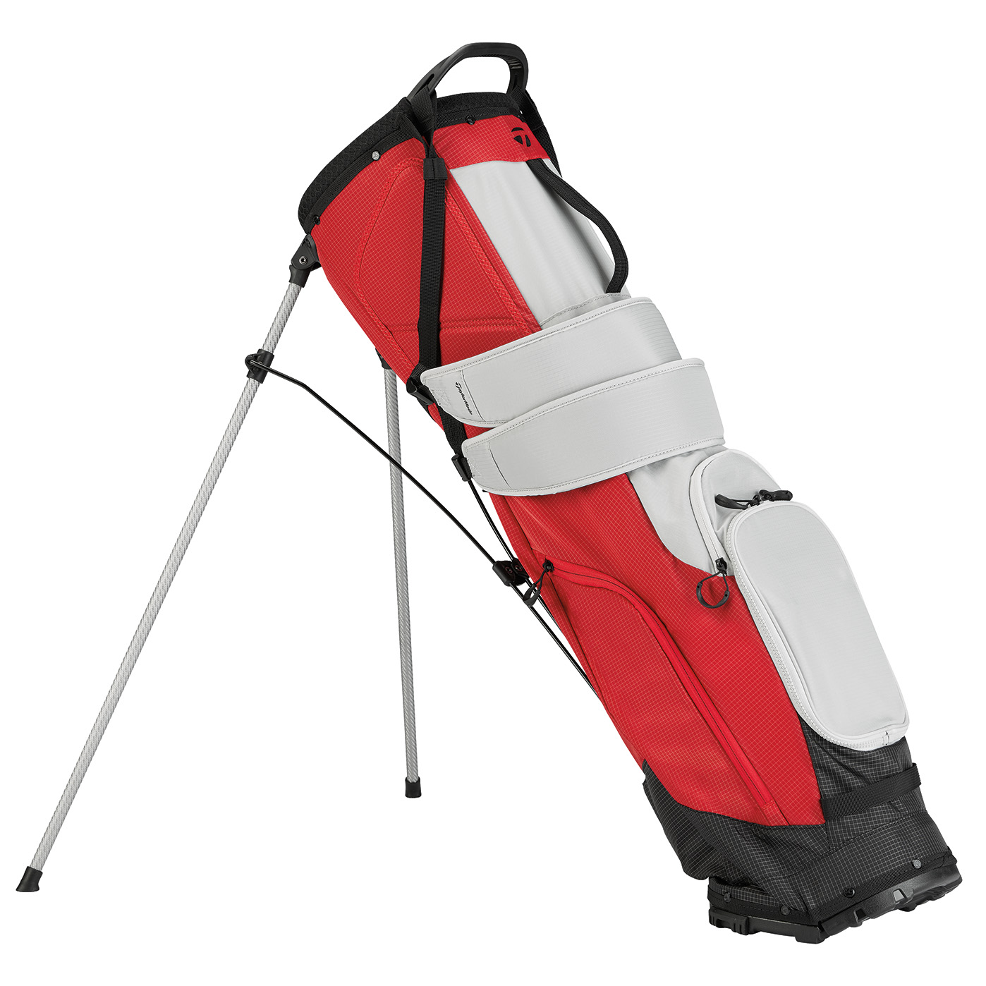 TaylorMade FlexTech SuperLite Silver Red Stand Golf Bag - Picture 4 of 7