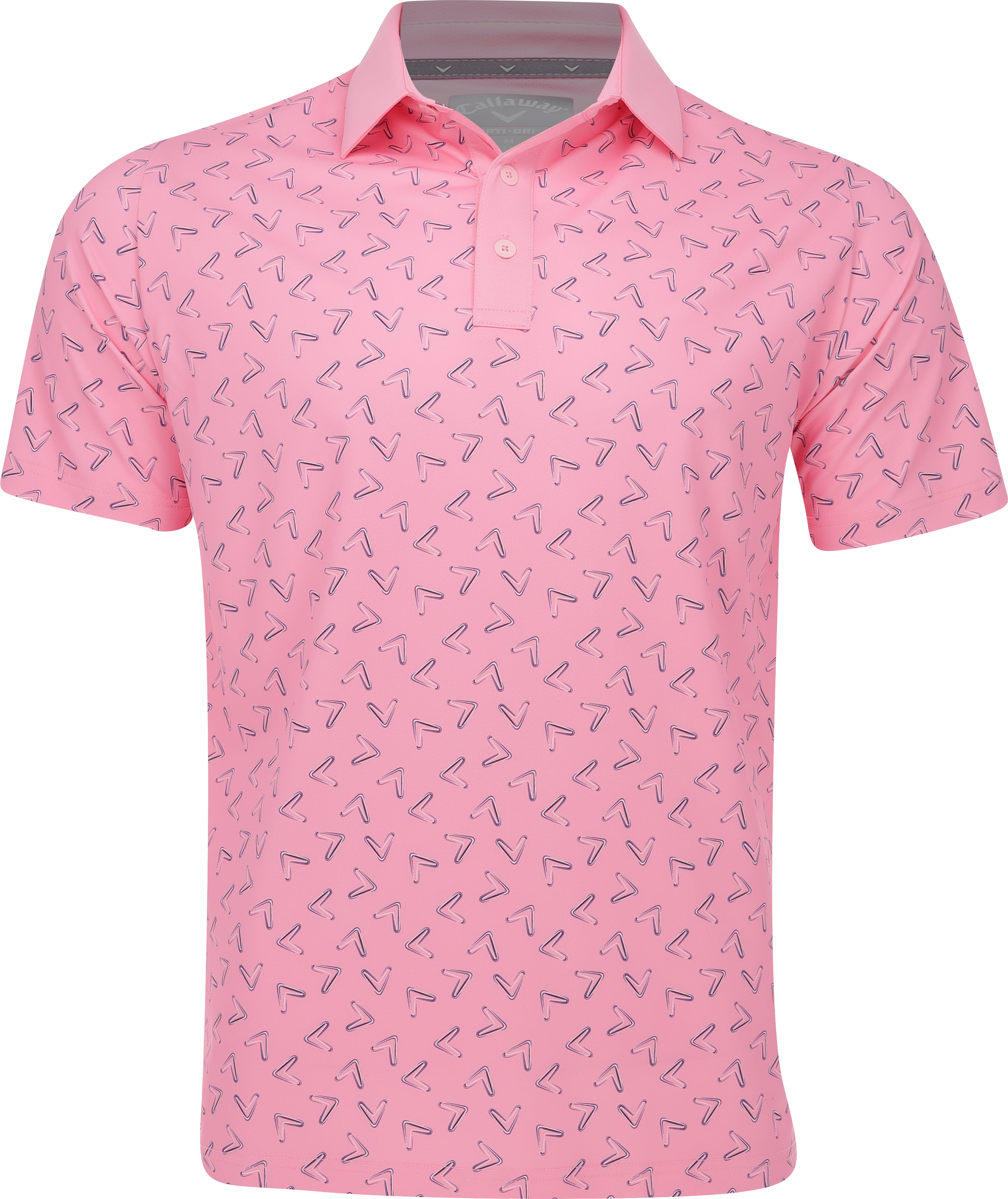 Callaway Painted Chev Trademark Print Candy Pink Shirt Men - Picture 5 of 8