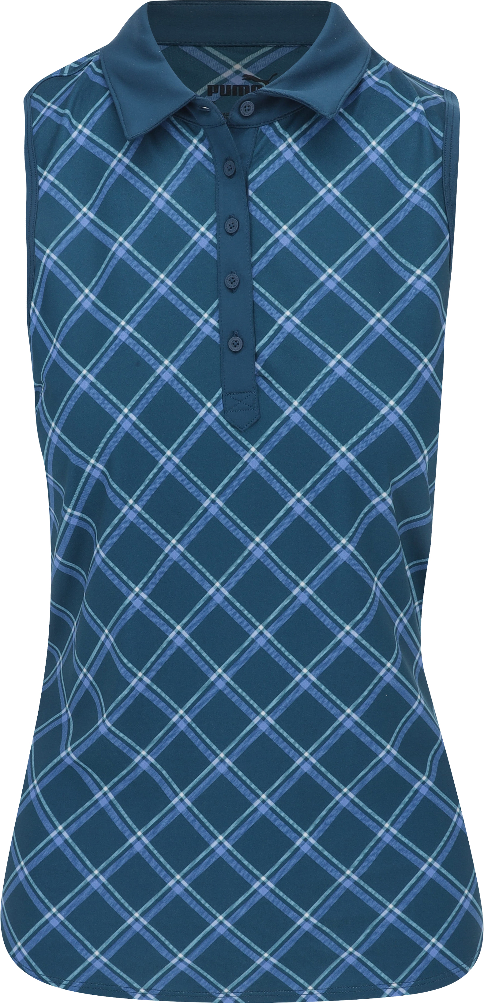Puma Cloudspun Plaid Sleeveless Ocean Tropic/Blue Skies Shirt Women