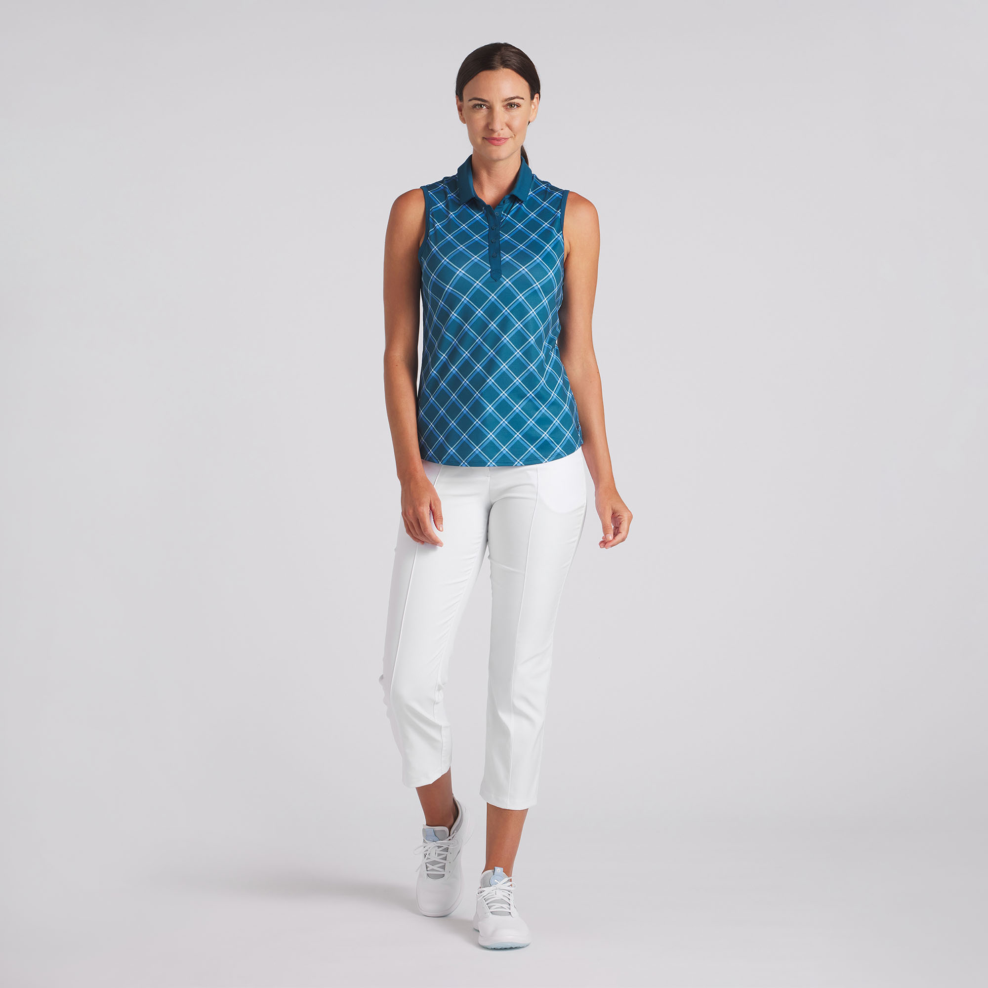 Puma Cloudspun Plaid Sleeveless Ocean Tropic/Blue Skies Shirt Women - Bild 5 von 27