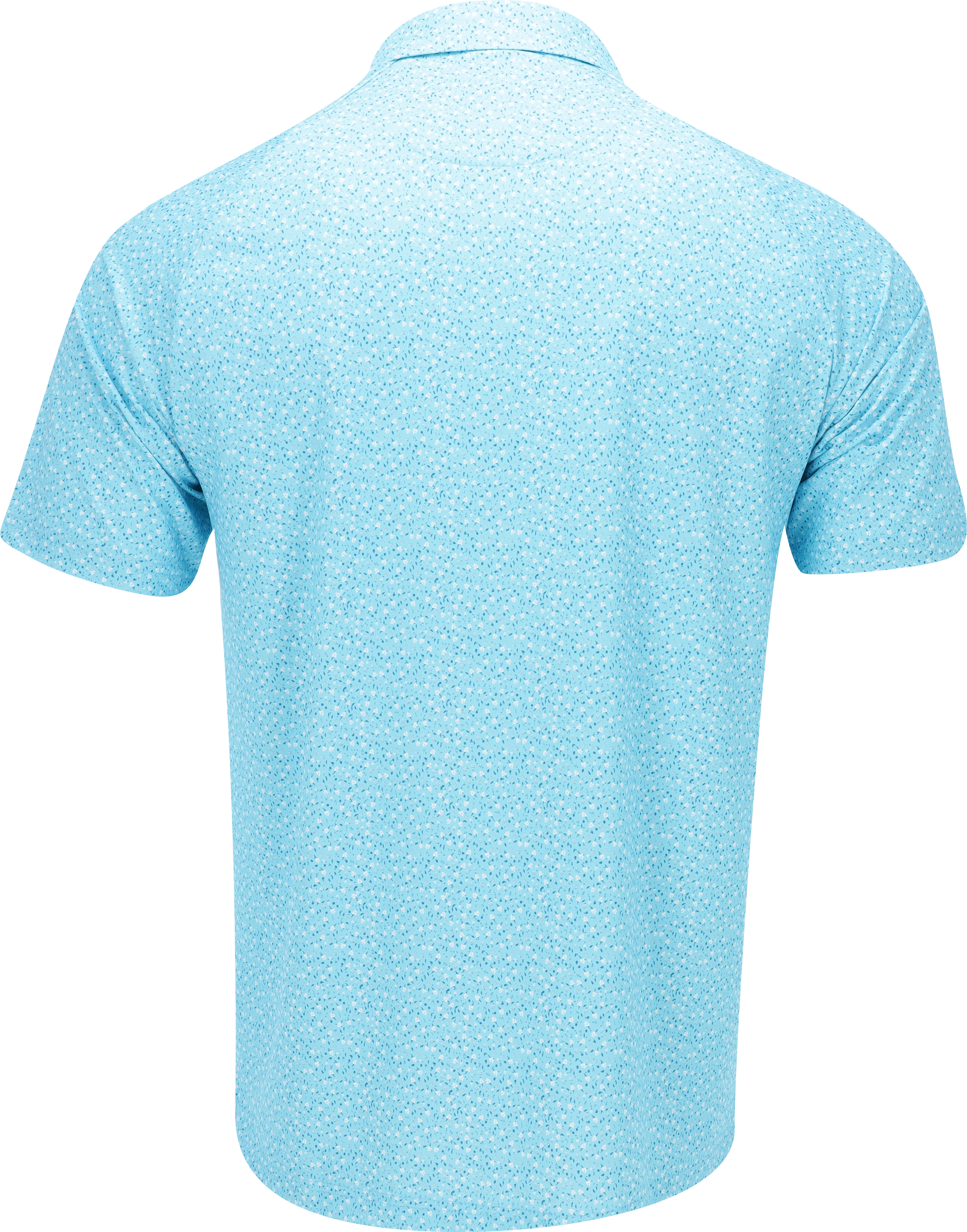 Callaway All Over Micro Floral Print River Blue Shirt Men - Picture 5 of 7