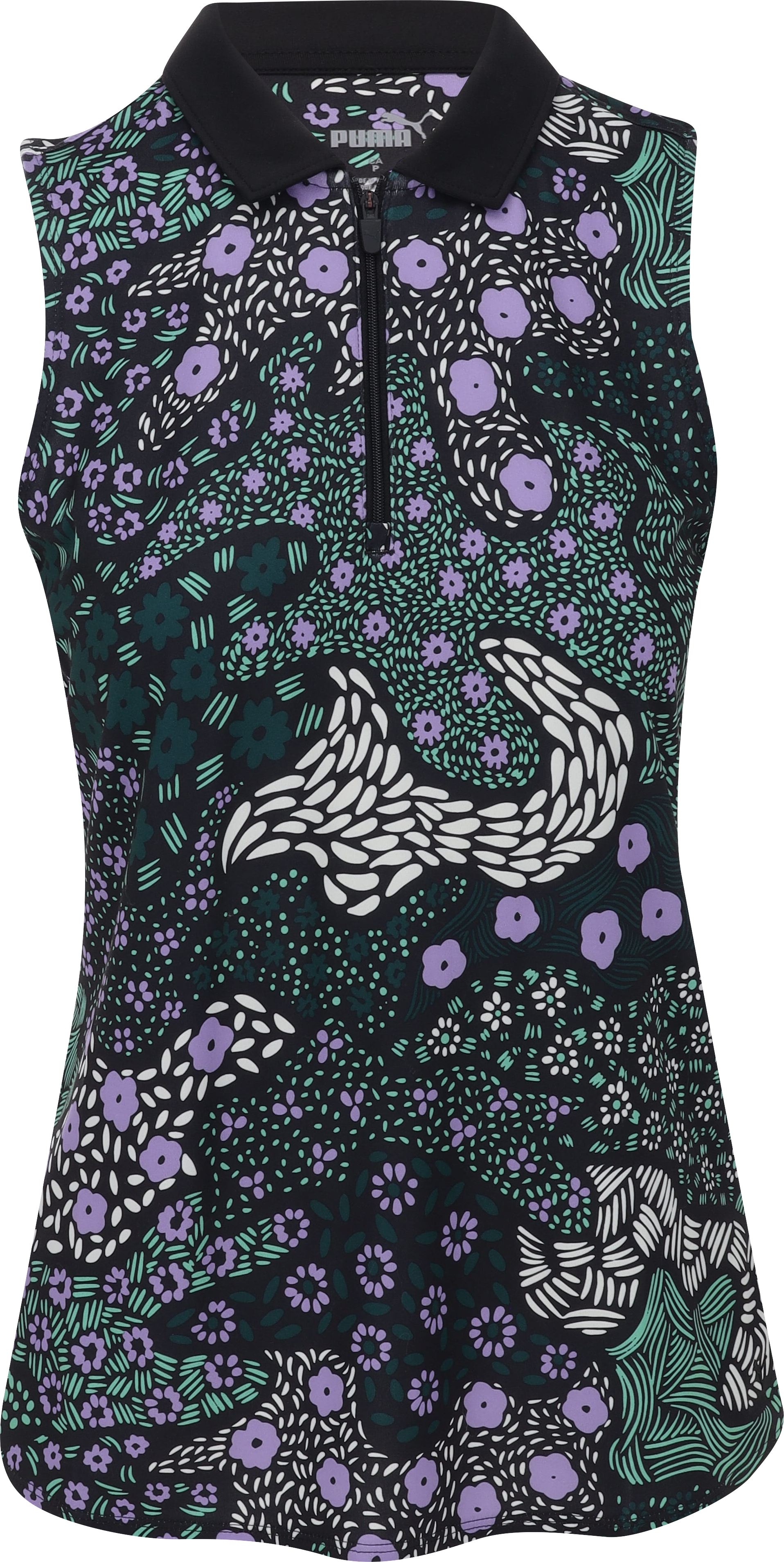 Puma Cloudspun Bloom Camo Sleeveless Puma Black/Dark Myrtle Shirt Women