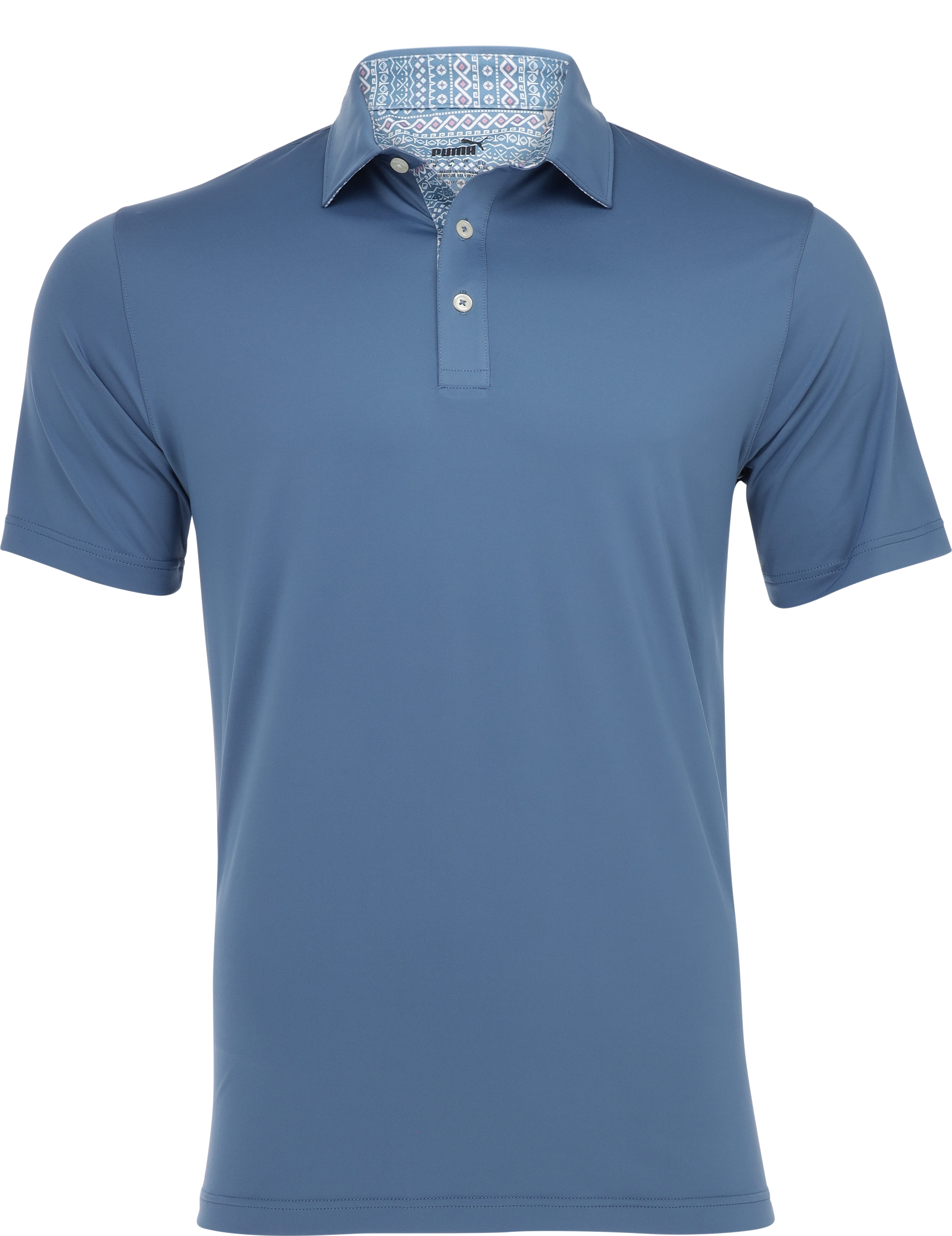 Puma Fair Isle Trim Blue Horizon Shirt Men L