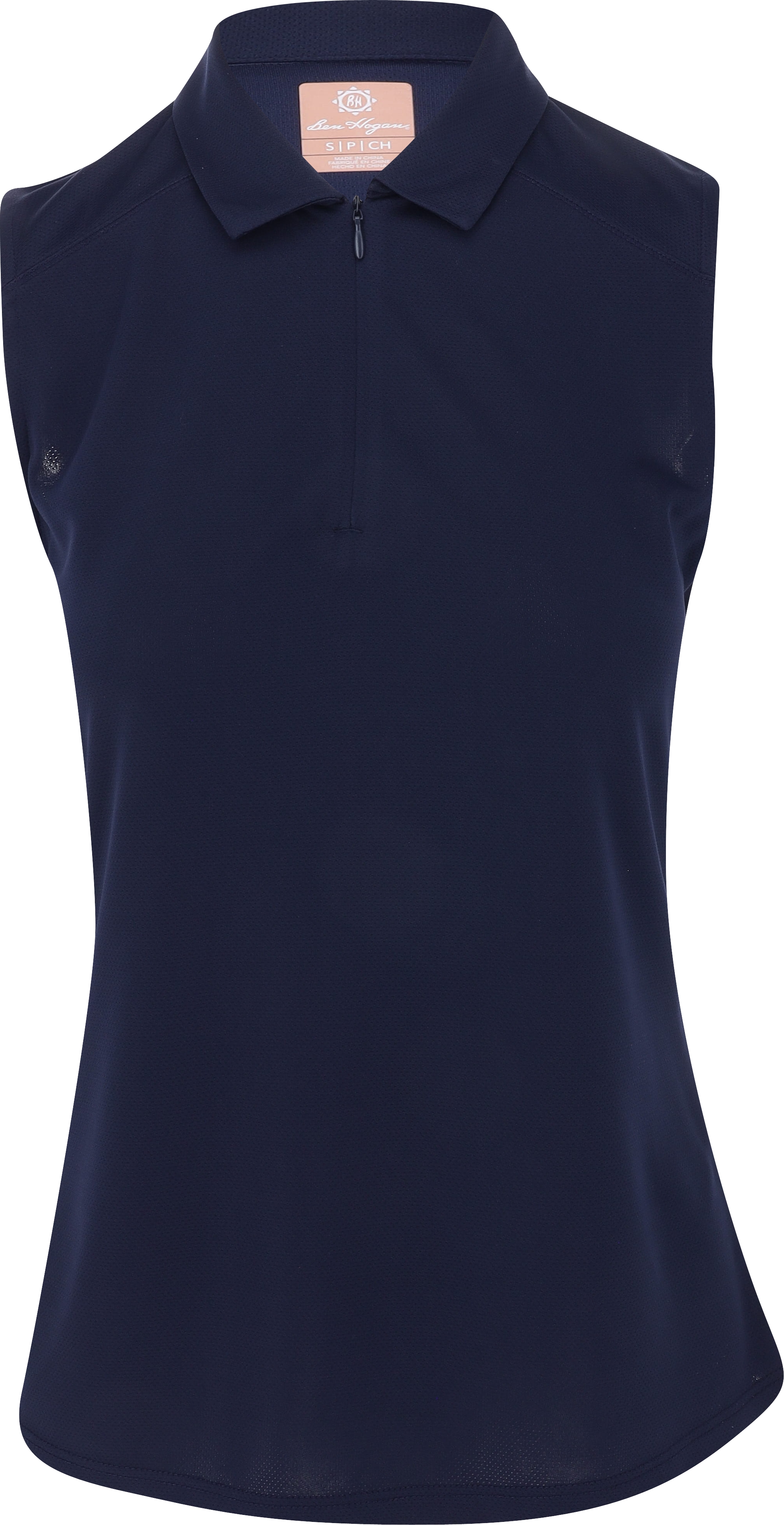 Ben Hogan SL Ventilation Solid Zip Peacoat Shirt Women