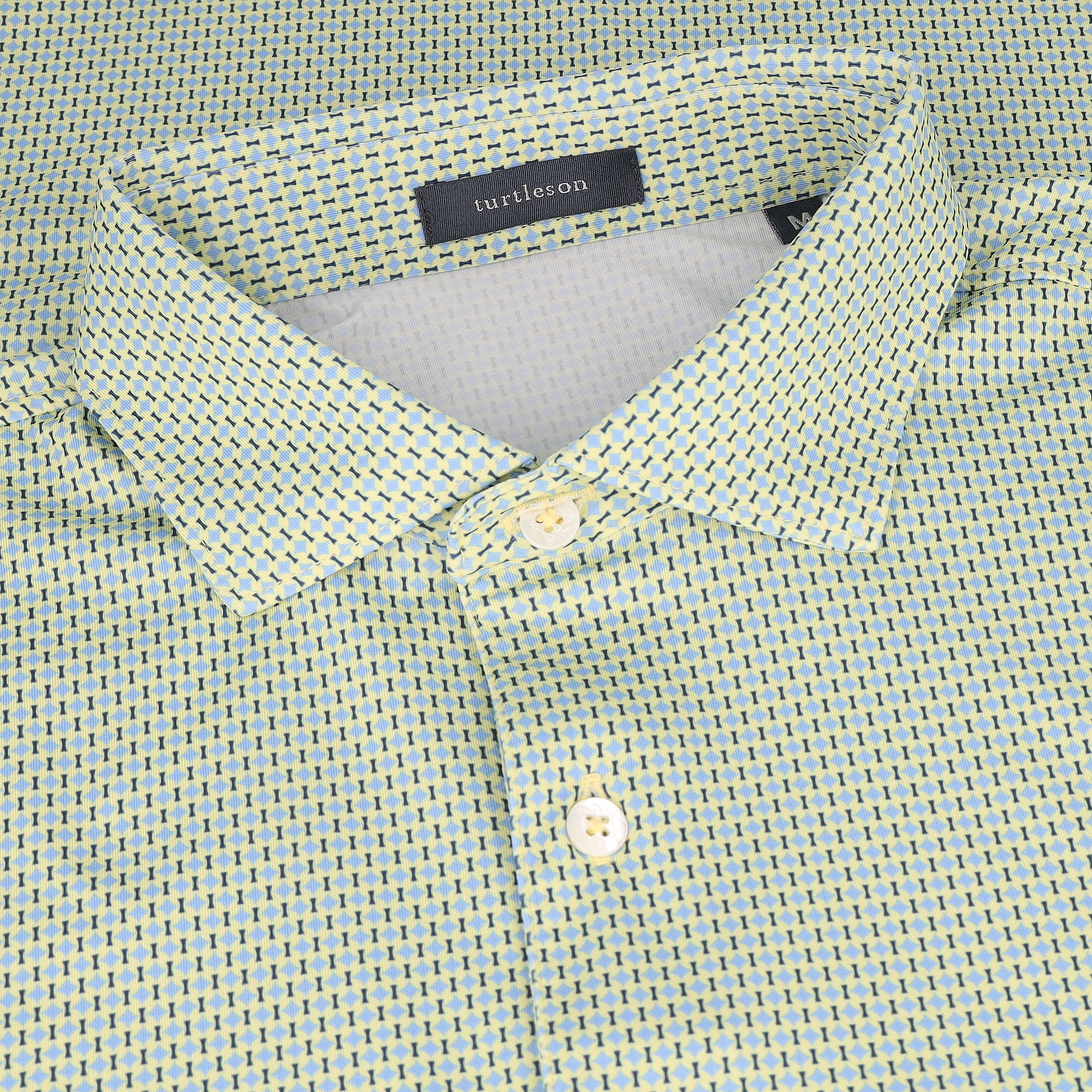 Turtleson Xander Performance Butter/Luxe Blue Shirt Men M - Picture 4 of 4