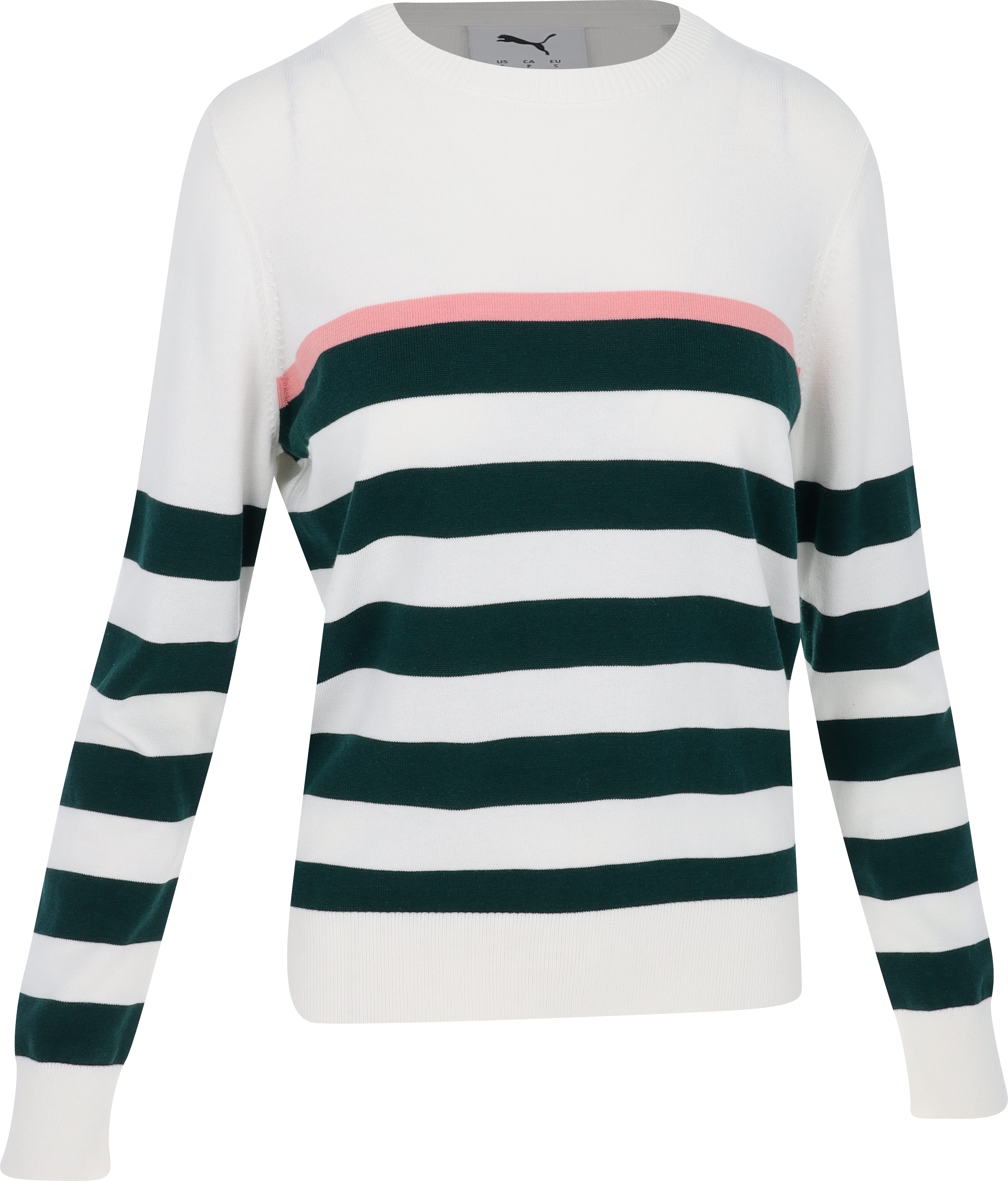 Puma Resort Stripe Warm White/Dark Myrtle Sweater Women - Picture 9 of 12