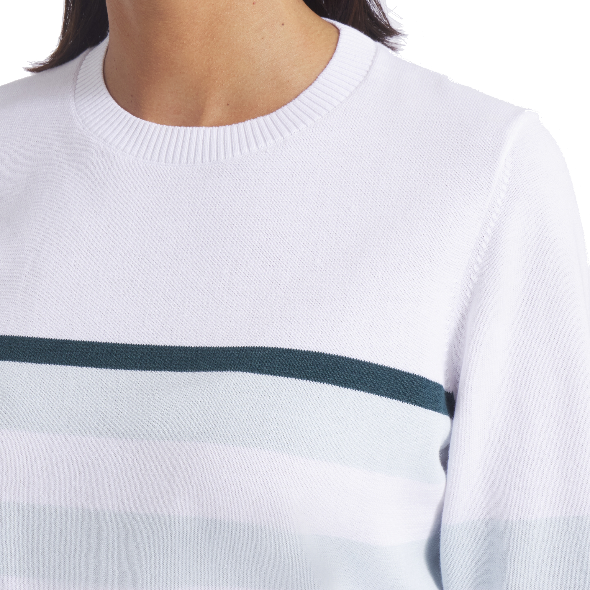 Suéter Puma Resort a rayas de vidrio marino/blanco brillante para mujer - Imagen 7 de 20