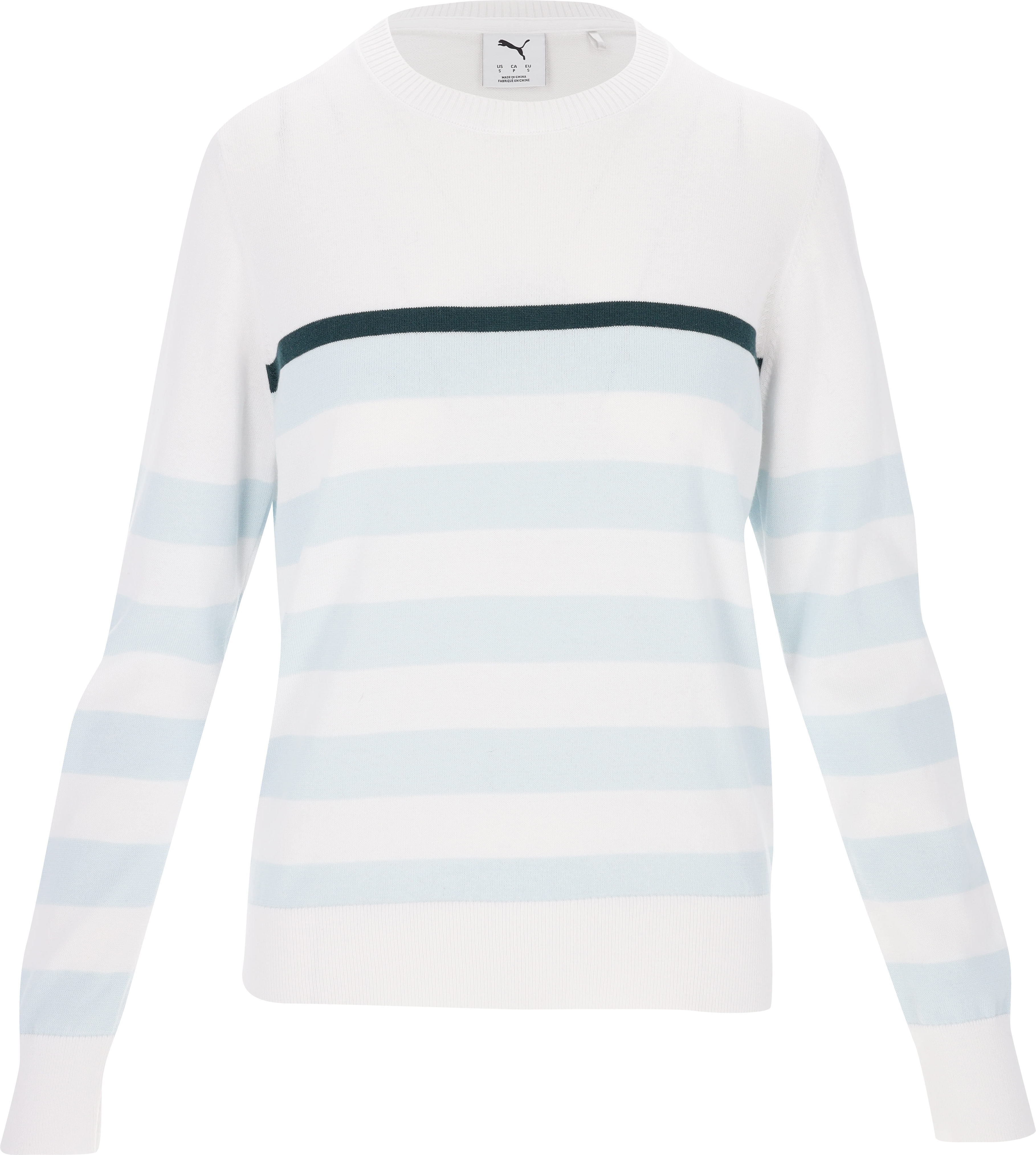 Suéter Puma Resort a rayas de vidrio marino/blanco brillante para mujer - Imagen 16 de 20