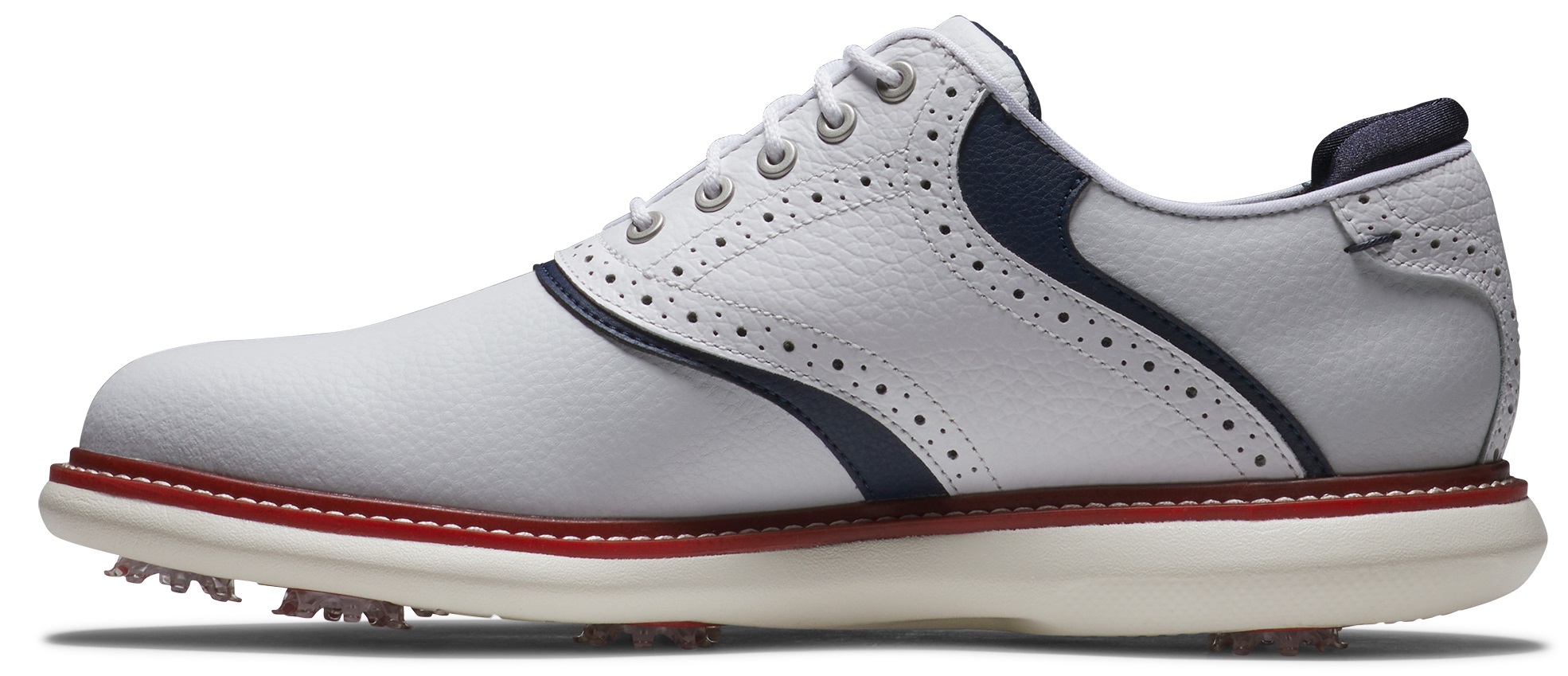FootJoy FJ Traditions Energy 57958 White/Navy/Red Men Golf Shoes - Picture 8 of 14