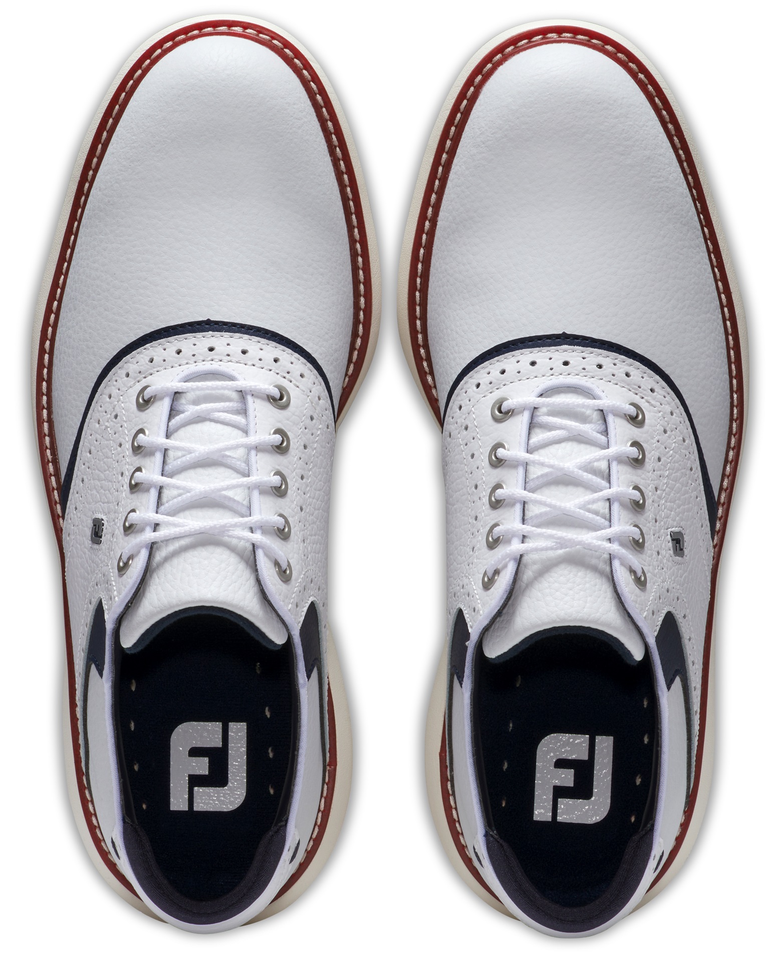 FootJoy FJ Traditions Energy 57958 White/Navy/Red Men Golf Shoes - Picture 11 of 14